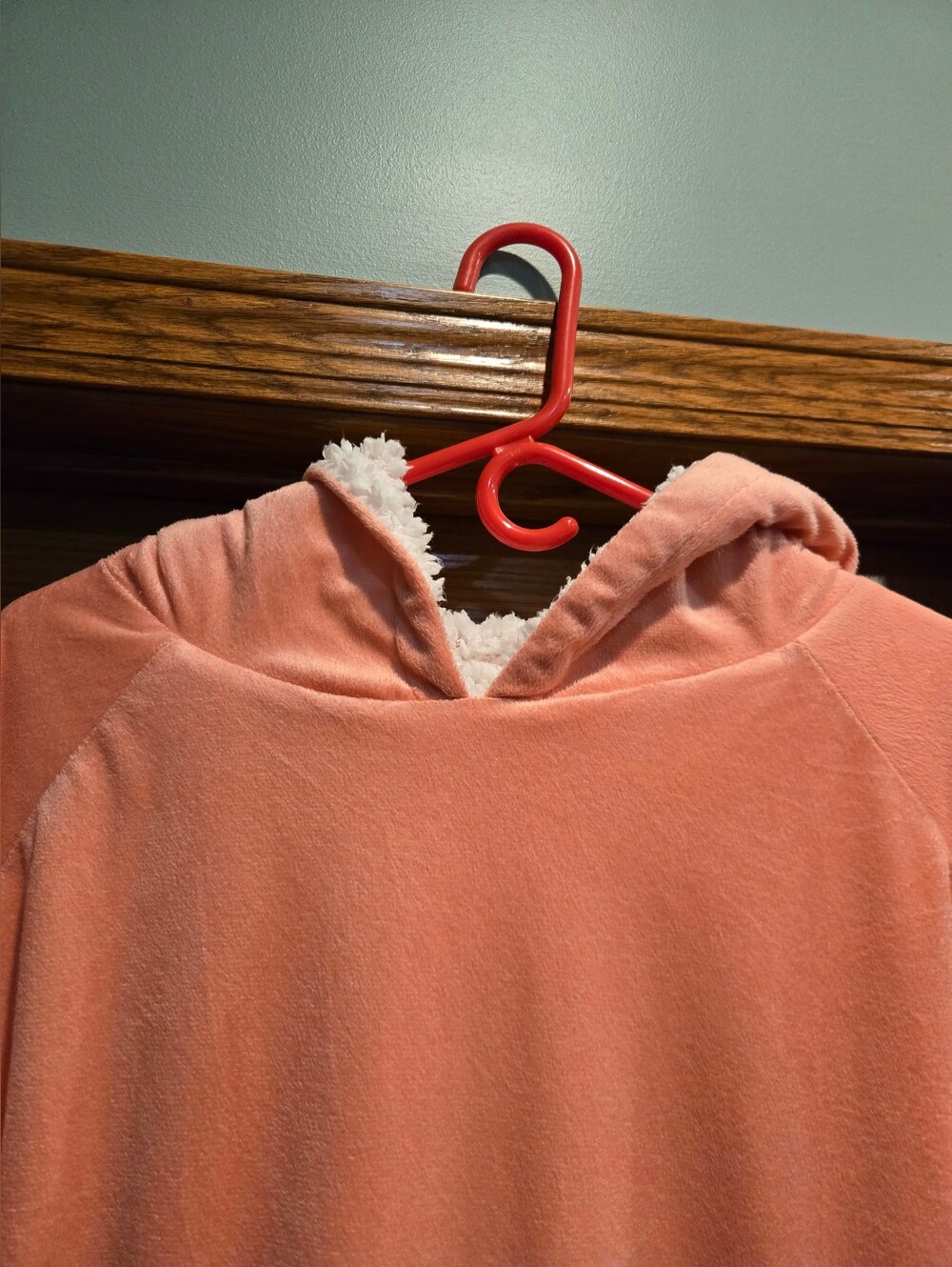 Plush Hooded Lounge Poncho in Soft Pink - Picture 3 of 16